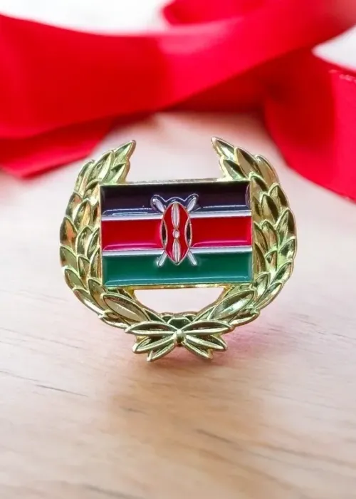 Kenya Flag Wreath Lapel Pin